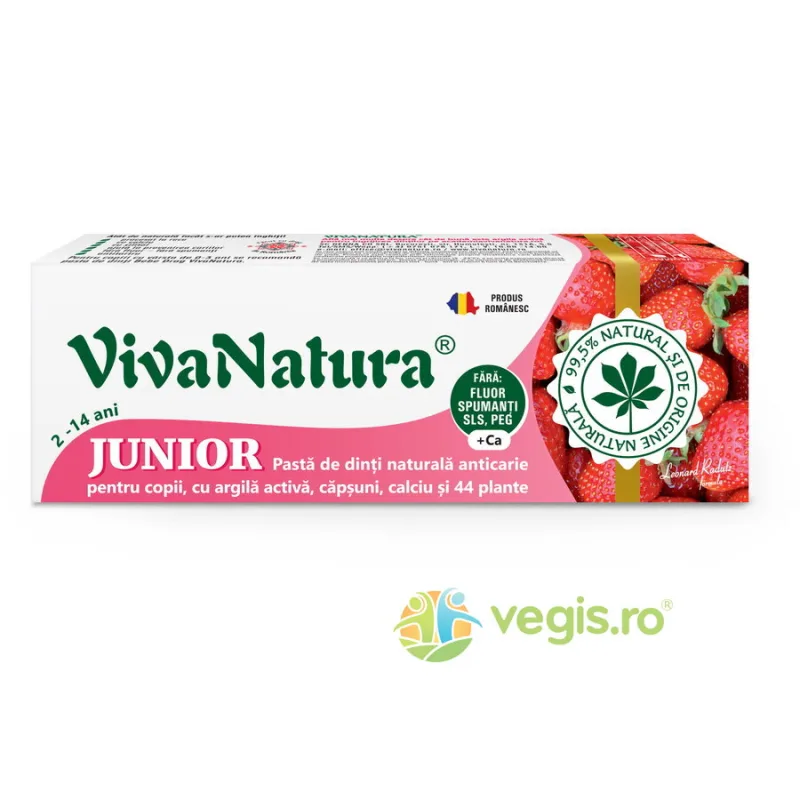 Pasta de Dinti cu Capsuni Junior 80ml VIVA&nbsp;NATURA — preț și oferte