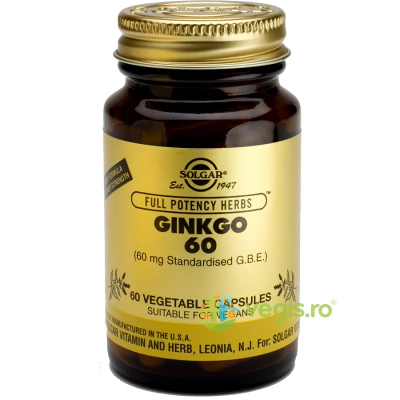 Ginkgo 60 (Ginkgo Biloba) 60cps SOLGAR — preț și oferte