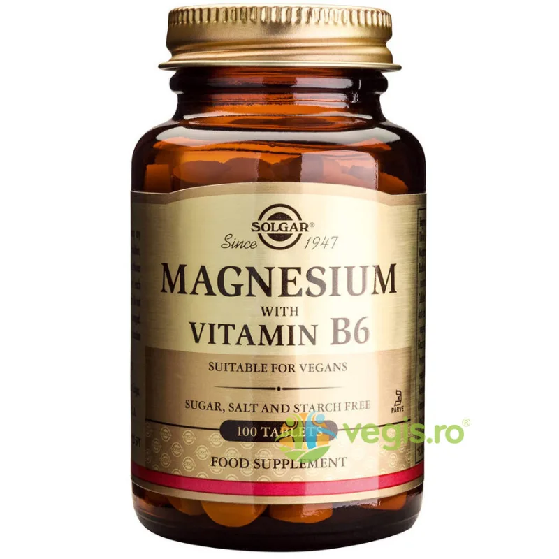 Magnesium + B6 100tb (Magneziu cu vitamina B6) SOLGAR — preț și oferte