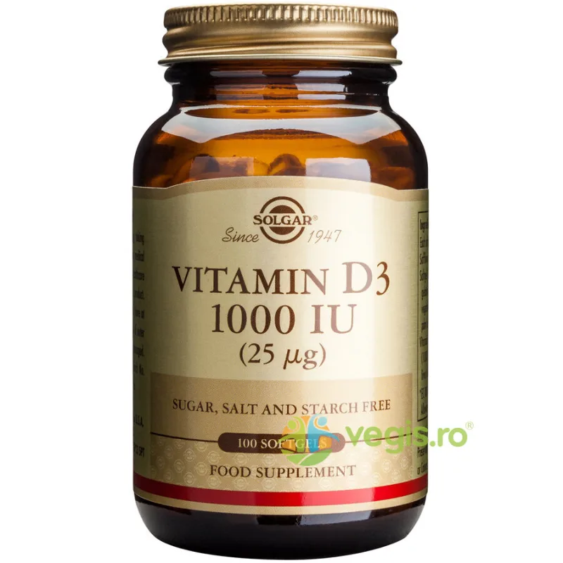 Vitamina D3 1000iu 100cps SOLGAR — preț și oferte