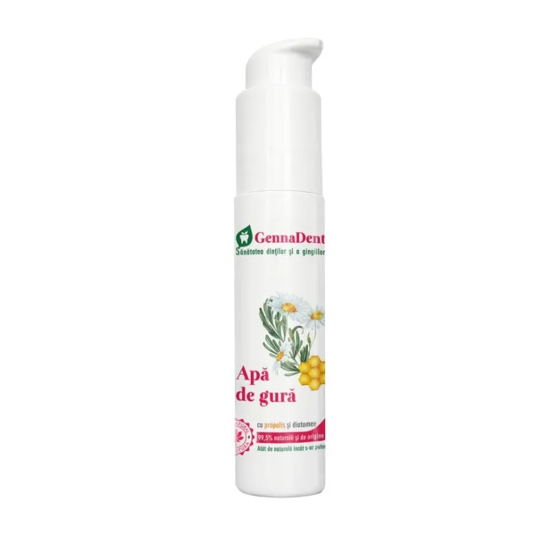 Apa de gura cu propolis si diatomee GennaDent, 45 ml, VivaNatura — preț și oferte