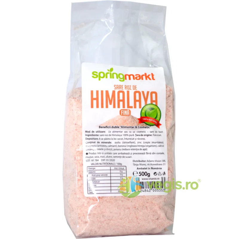 Sare Roz De Himalaya Fina 500gr springmarkt — preț și oferte
