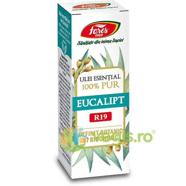 Ulei Esential Eucalipt 100% Pur (R19) Definit Botanic si Biochimic 10ml FARES — preț și oferte