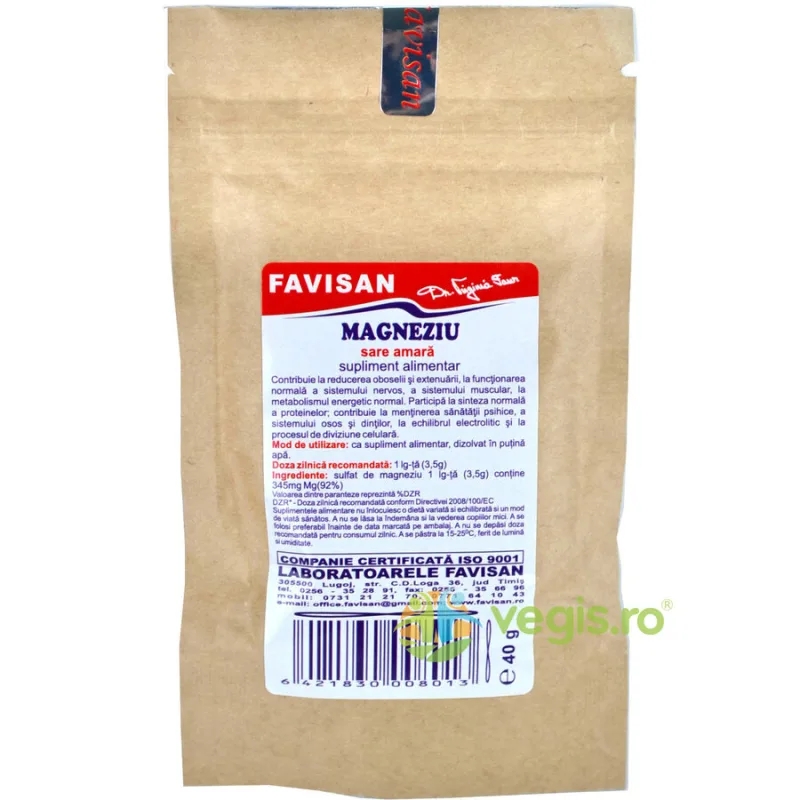 Sare Amara (Sulfat de magneziu) 40gr Favisan — preț și oferte