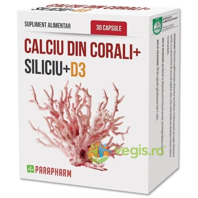 Calciu Din Corali+Si+D3 30cps Quantum Parapharm — preț și oferte