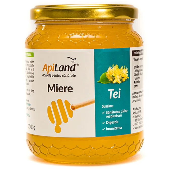 Miere de Tei Cruda 500gr APILAND — preț și oferte