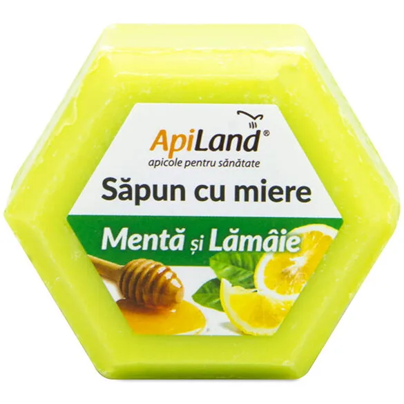 Sapun Natural cu Miere, Menta si Lamaie 100g APILAND — preț și oferte