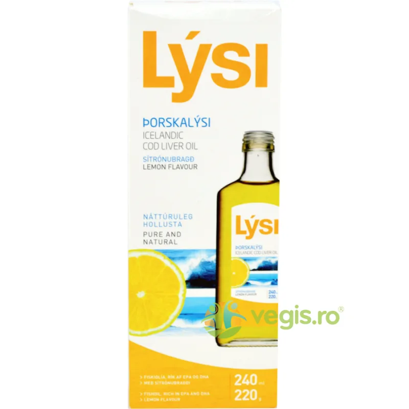 Ulei Din Ficat De Cod Cu Lamaie 240ml LYSI — preț și oferte