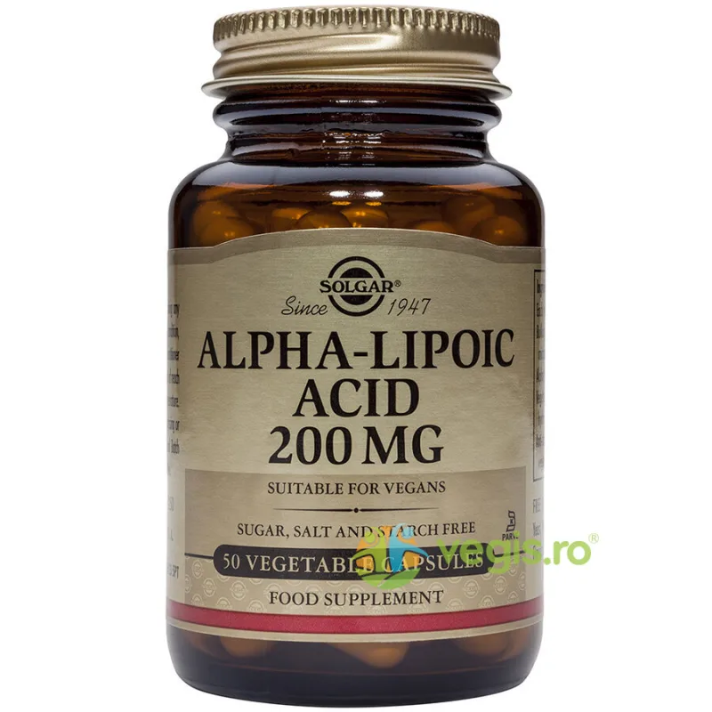 Alpha Lipoic Acid 200mg 50cps Vegetale SOLGAR — preț și oferte
