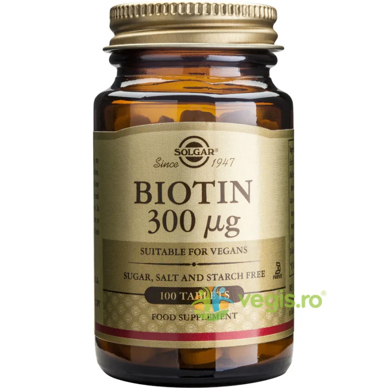 Biotina (Vitamina B7) 300mcg 100tb SOLGAR — preț și oferte