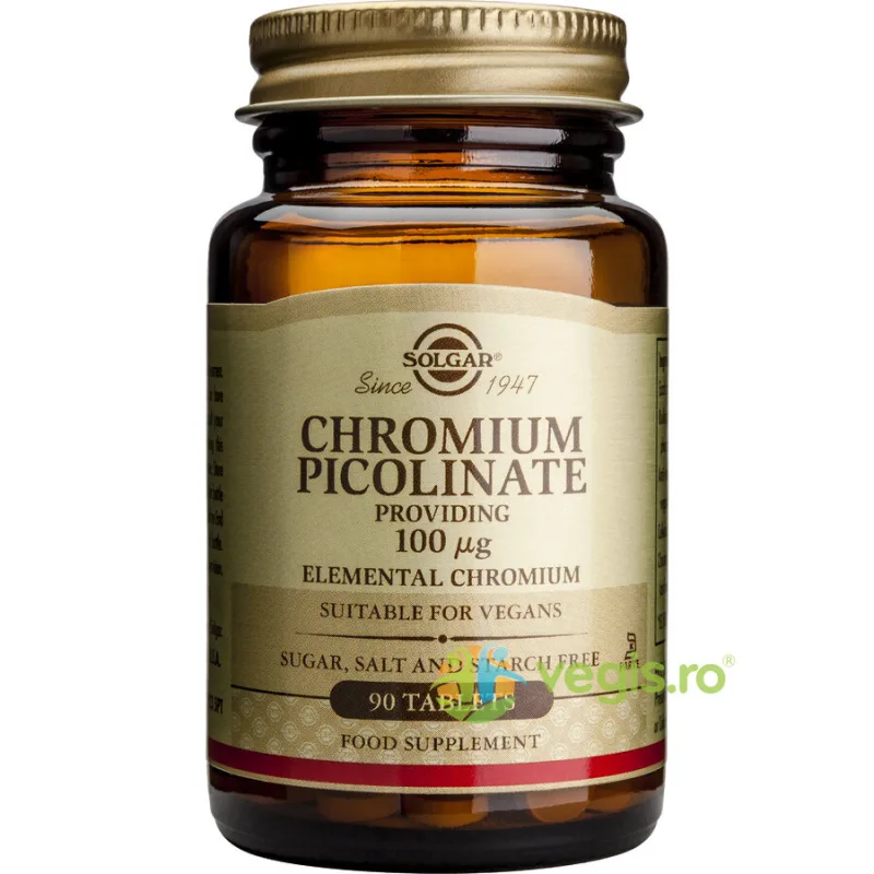 Chromium Picolinate 100mg 90tb (Picolinat de Crom) SOLGAR — preț și oferte