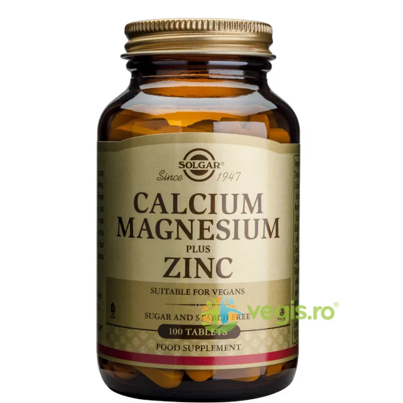 Calcium Magnesium + Zinc (Calciu, Magneziu, Zinc) 100tb SOLGAR — preț și oferte