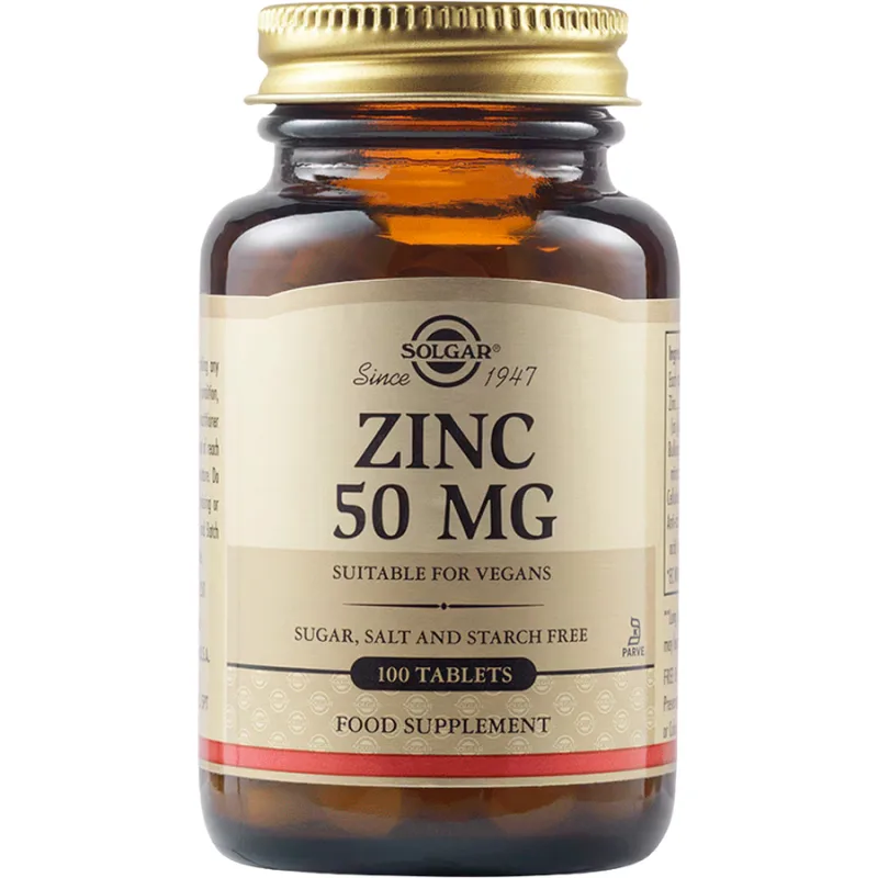 Zinc Gluconate (Gluconat de Zinc) 50mg 100tb SOLGAR — preț și oferte