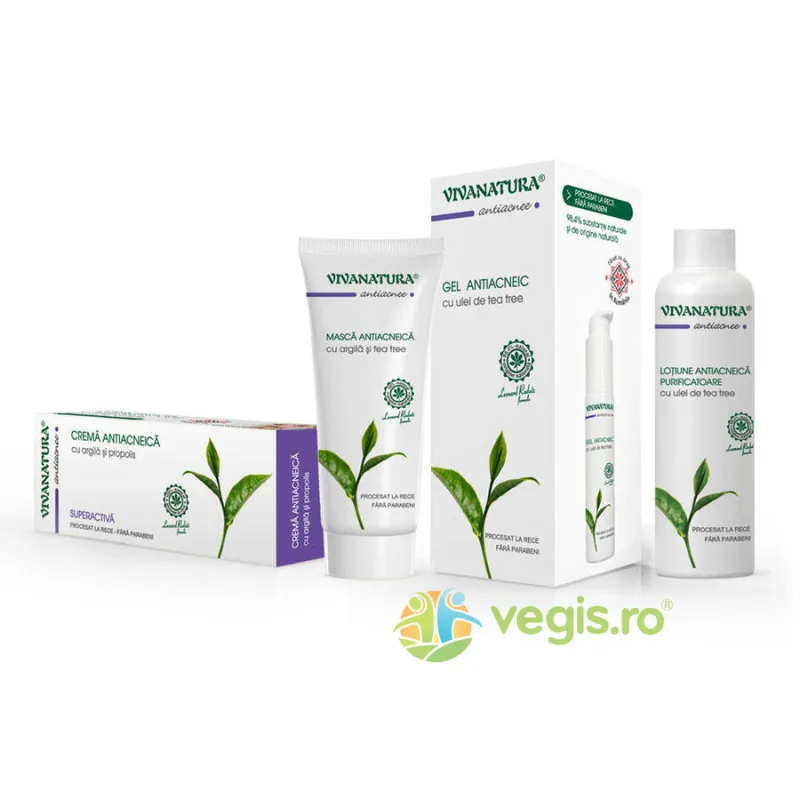 Pachet Antiacneic: Lotiune+Crema+Masca+Gel VIVA&nbsp;NATURA — preț și oferte