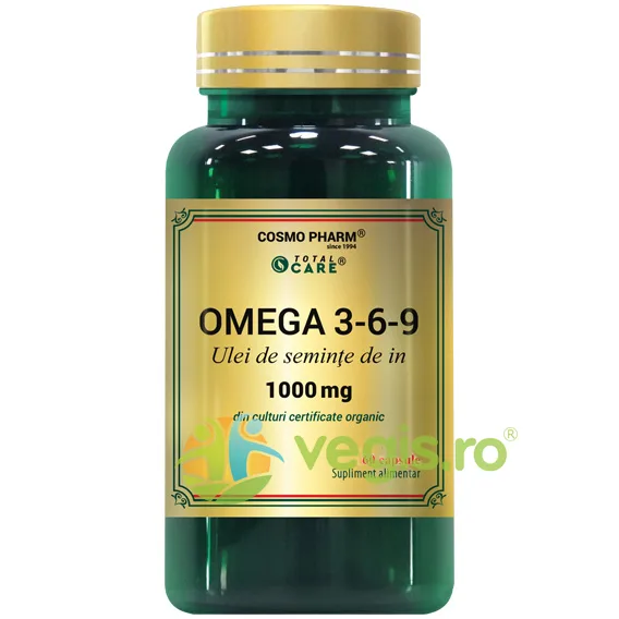 Ulei Seminte de In (Omega 3-6-9) 1000mg Total Care 60cps COSMO PHARM — preț și oferte