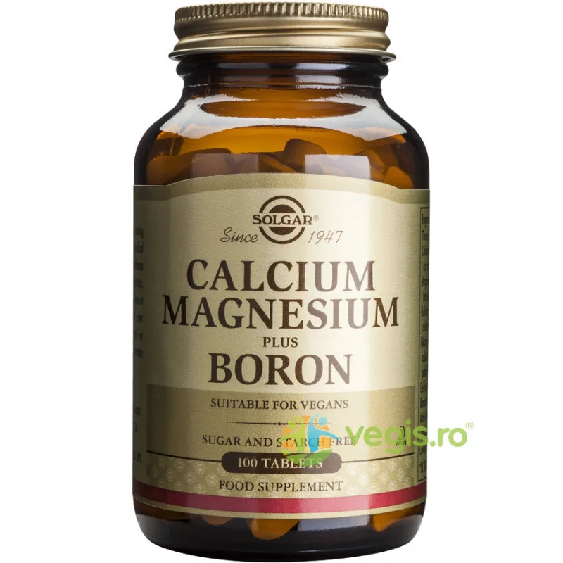 Calcium Magnesium Plus Boron 100tb (Calciu Magneziu si Bor) SOLGAR — preț și oferte