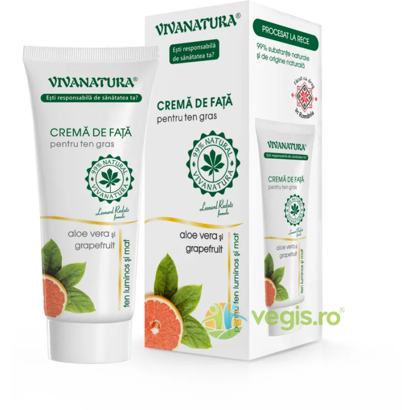 Crema de Fata pentru Ten Gras cu Aloe Vera si Grapefruit 75ml — preț și oferte