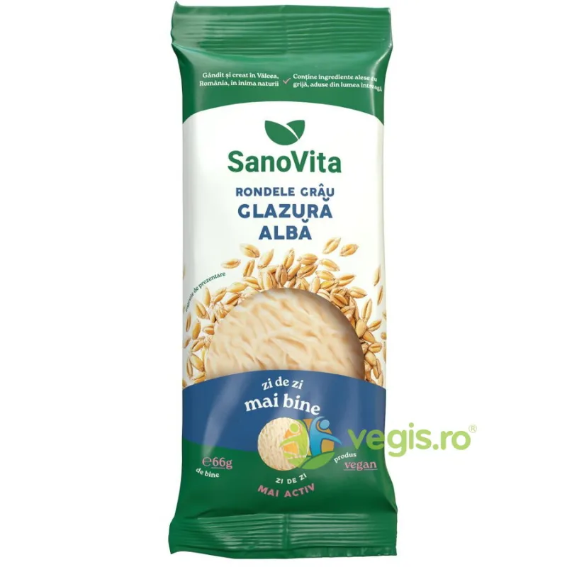 Rondele din Grau cu Glazura Alba 66g SANOVITA — preț și oferte