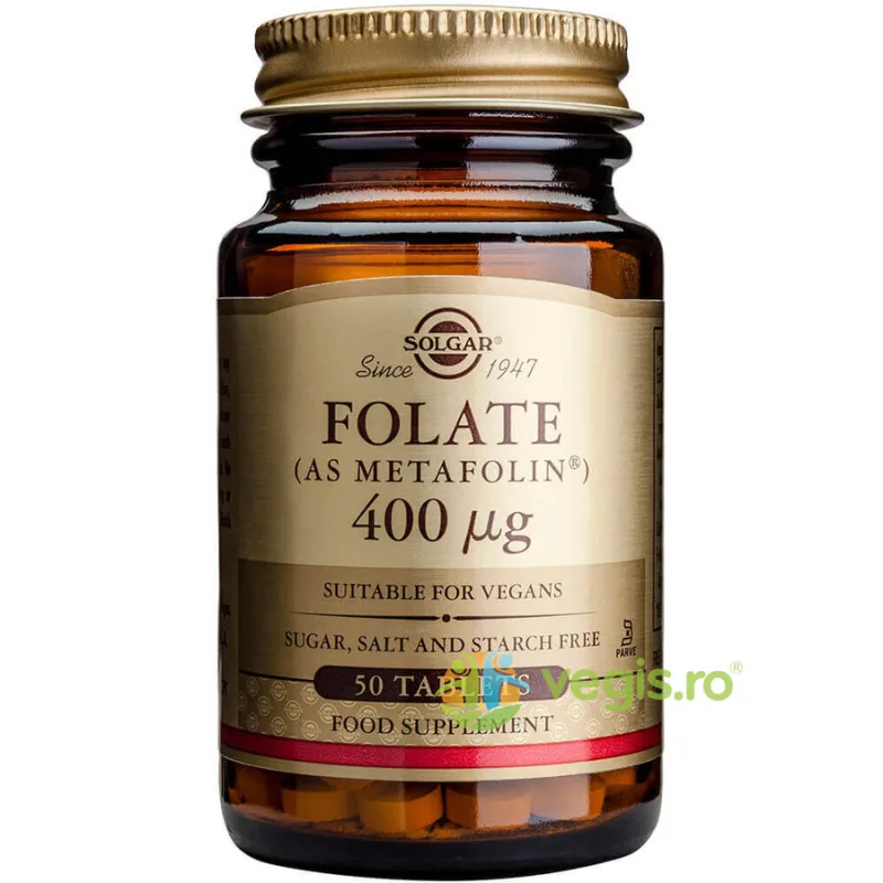Folate 400ug 50tb (ca Metafolin) SOLGAR — preț și oferte