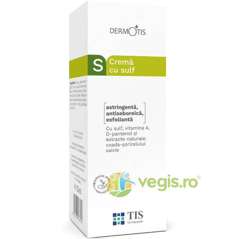 Dermotis Crema Cu Sulf 50ml TIS FARMACEUTIC — preț și oferte