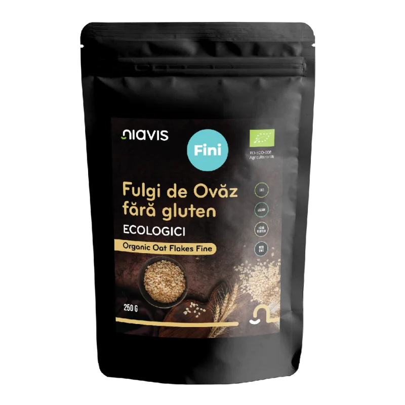 Fulgi de ovaz ecologici fara gluten, 250g, Niavis — preț și oferte