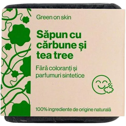 Sapun Natural cu Carbune si Tea Tree 110g TRIO VERDE — preț și oferte