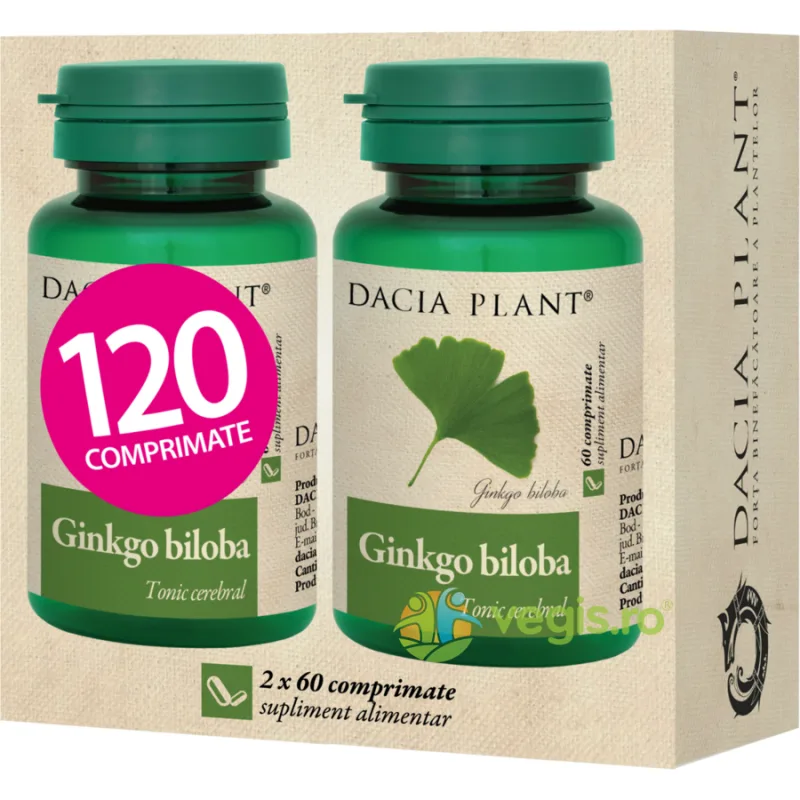 Ginkgo Biloba 120cpr DACIA PLANT — preț și oferte