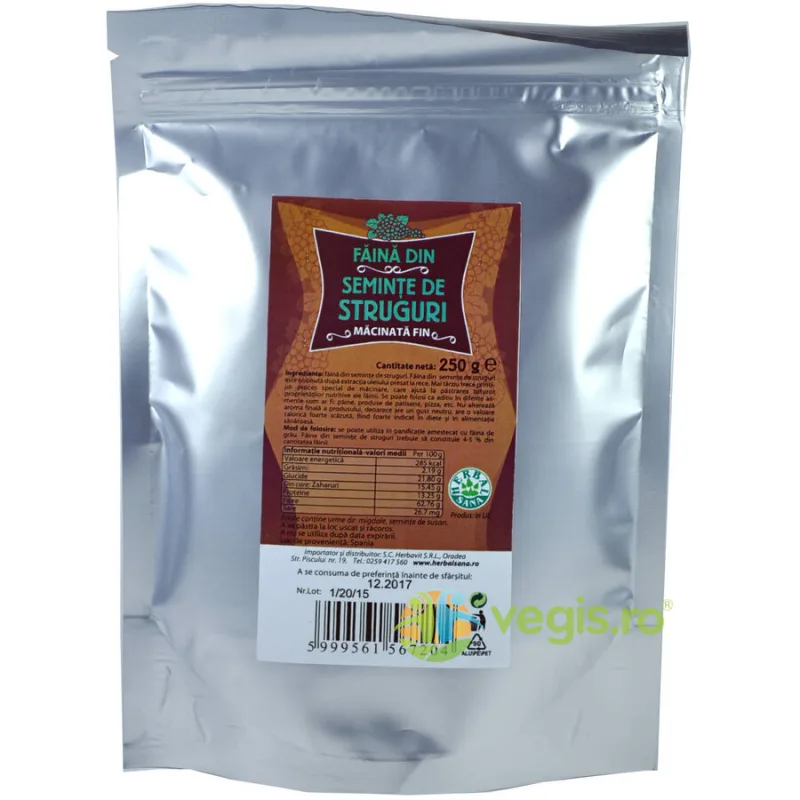 Faina din Seminte de Struguri 250g Herbavit — preț și oferte