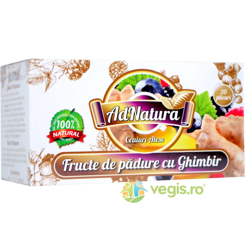 Ceai Fructe de Padure cu Ghimbir 20dz ADNATURA — preț și oferte