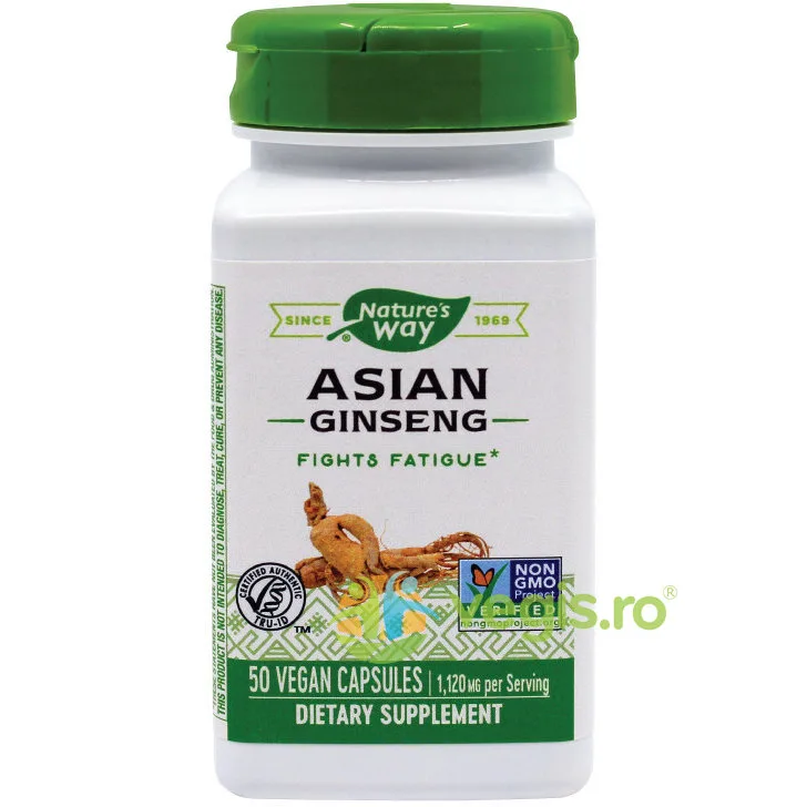 Asian Ginseng 560mg 50Cps Secom, Nature's Way — preț și oferte