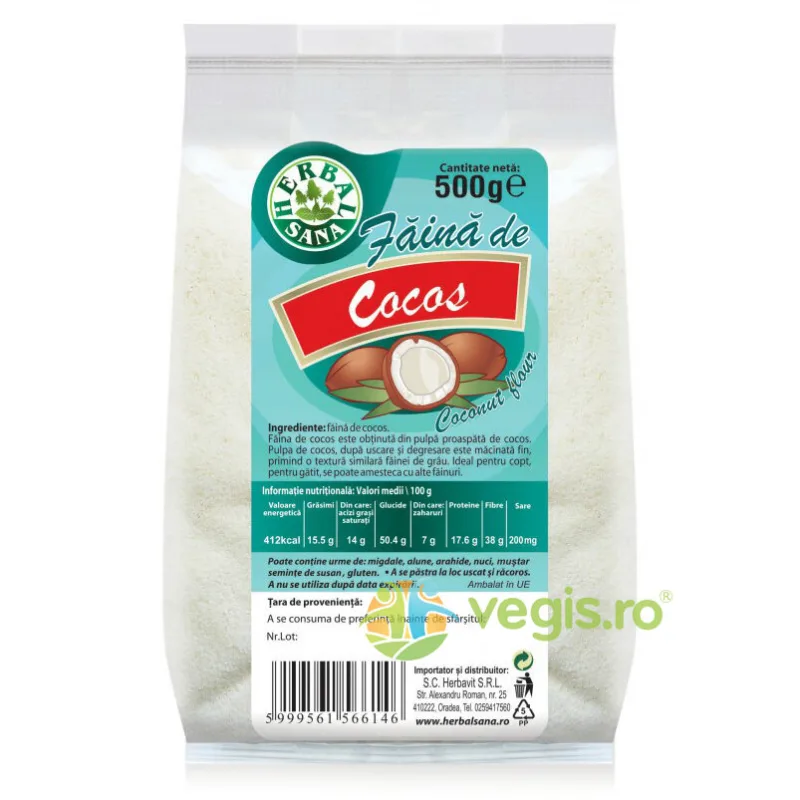 Faina De Cocos 500g Herbavit — preț și oferte