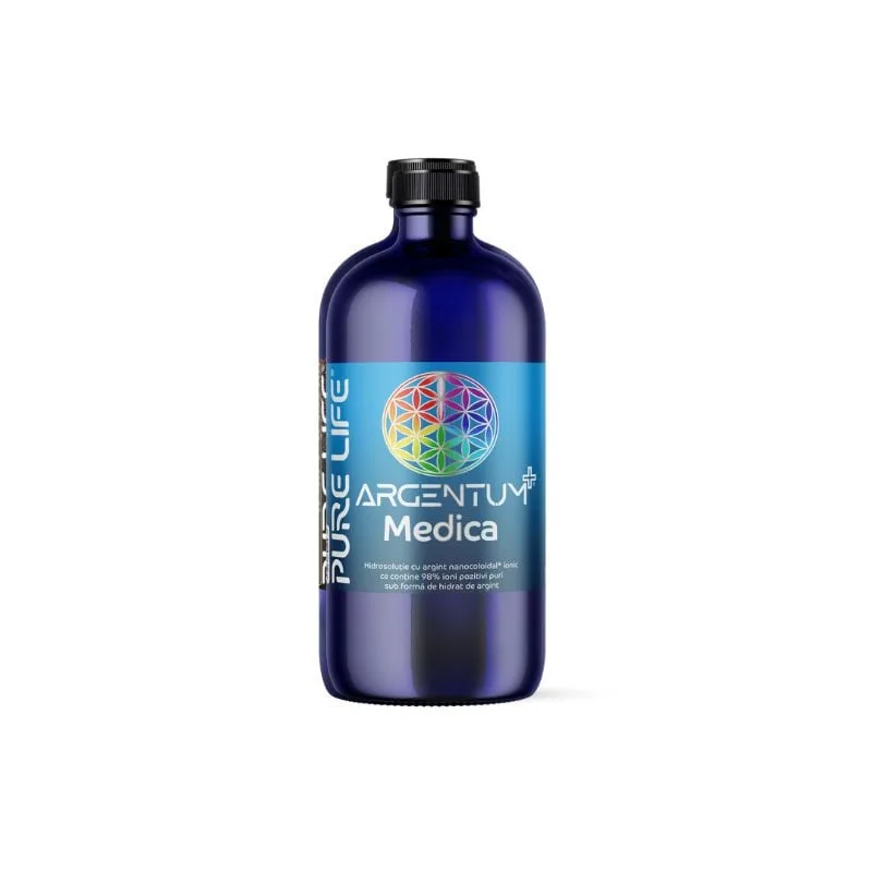 Argint nanocoloidal Argentum+ Medica 49PPM, 480 ml, Pure Life — preț și oferte