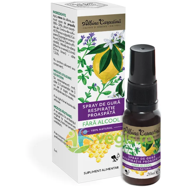 Spray de Gura Respiratie Proaspata fara Alcool 20ml Albina Carpatina — preț și oferte
