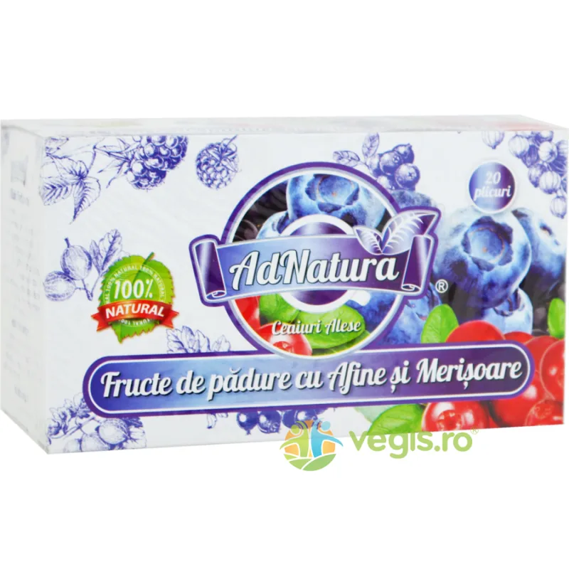 Ceai Fructe de Padure cu Afine si Merisoare 20dz ADNATURA — preț și oferte