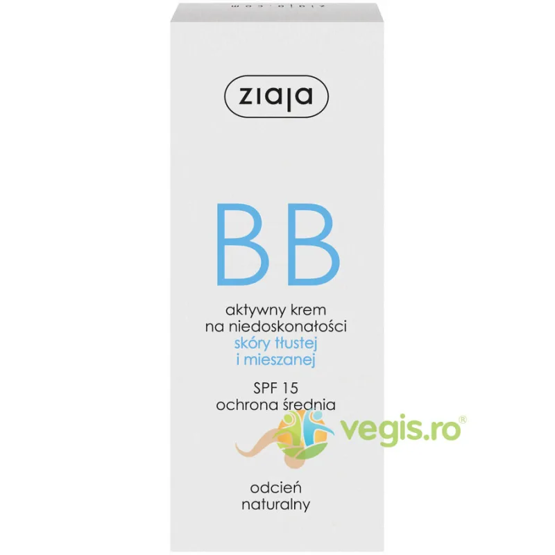 BB Cream Pentru Ten Gras Si Mixt SPF 15 - Natural 50ml ZIAJA — preț și oferte