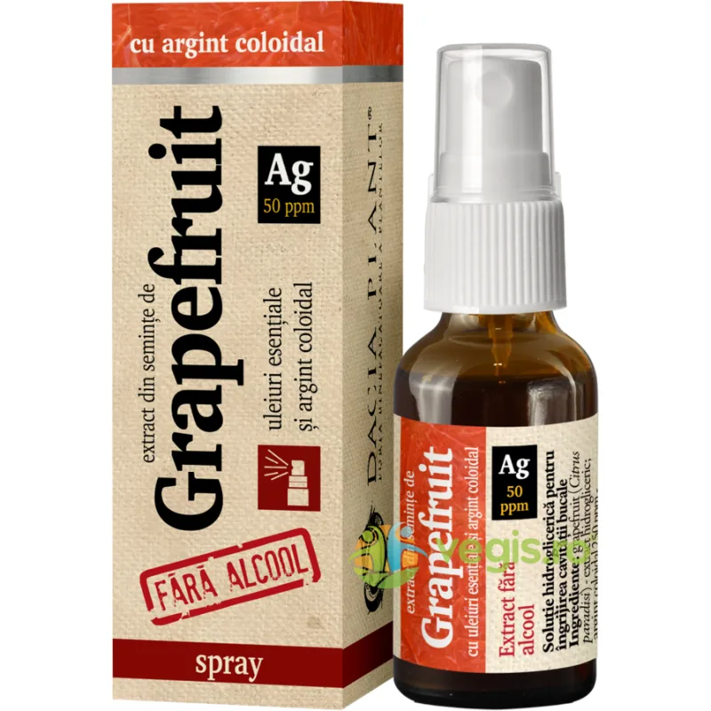 Grapefruit Cu Argint Coloidal Fara Alcool Spray 20ml DACIA PLANT — preț și oferte