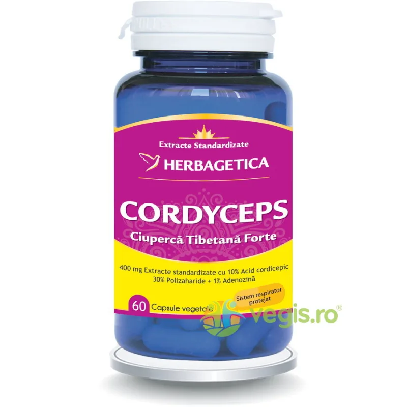 Cordyceps - Ciuperca Tibetana Forte 60cps HERBAGETICA — preț și oferte