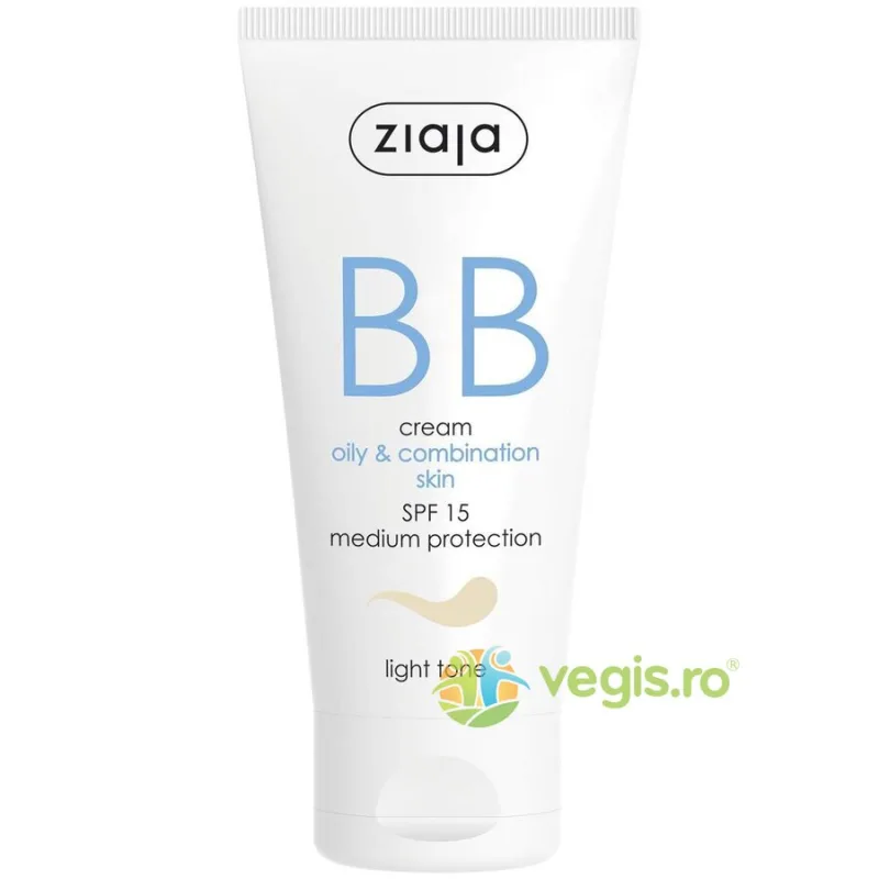 BB Cream Pentru Ten Gras Si Mixt SPF 15 - Light 50ml ZIAJA — preț și oferte