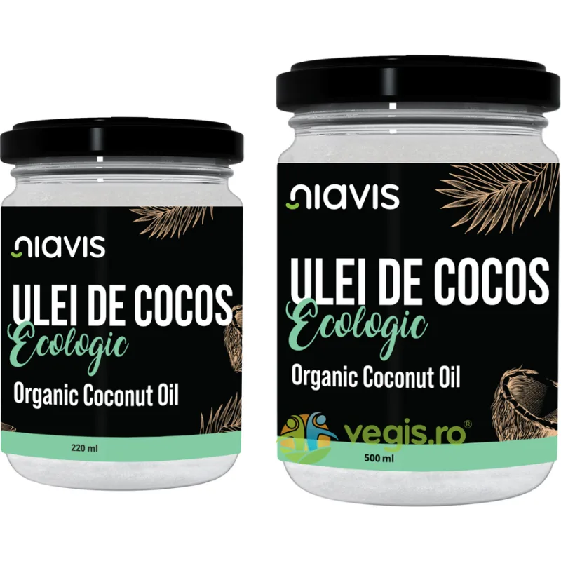 Ulei de Cocos Extra Virgin Ecologic/Bio 500ml + Ulei de Cocos Extra Virgin Ecologic/Bio 220ml NIAVIS — preț și oferte
