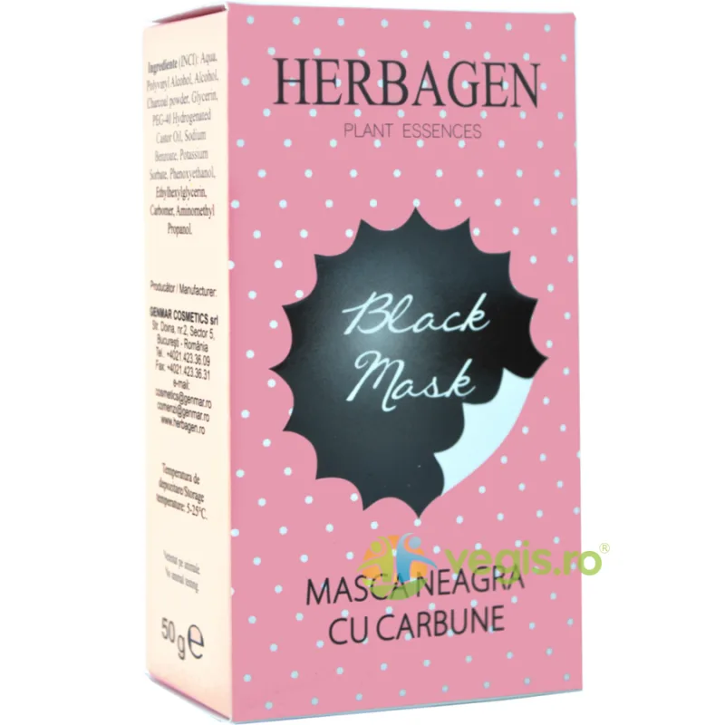 Masca Neagra cu Carbune (Black Mask) 50g Herbagen — preț și oferte