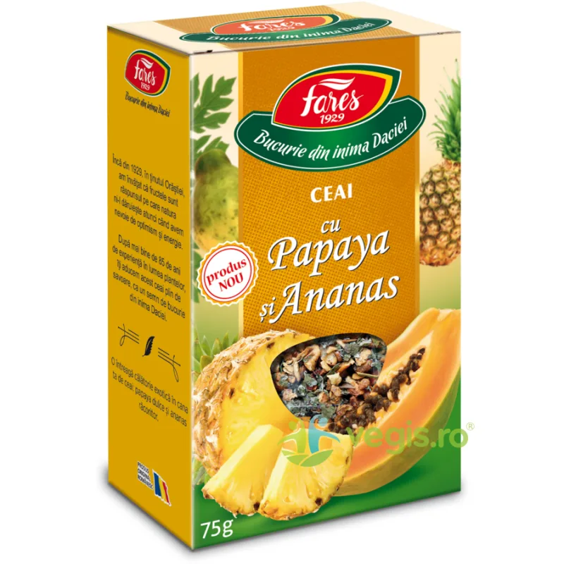 Ceai de Papaya si Ananas 75g FARES — preț și oferte