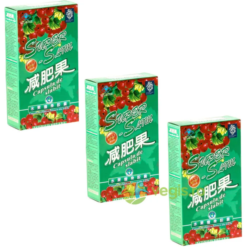 Pachet Tratament Complet de Slabire pentru 3 Luni Super Slim 30cps X 3buc. Naturalia — preț și oferte