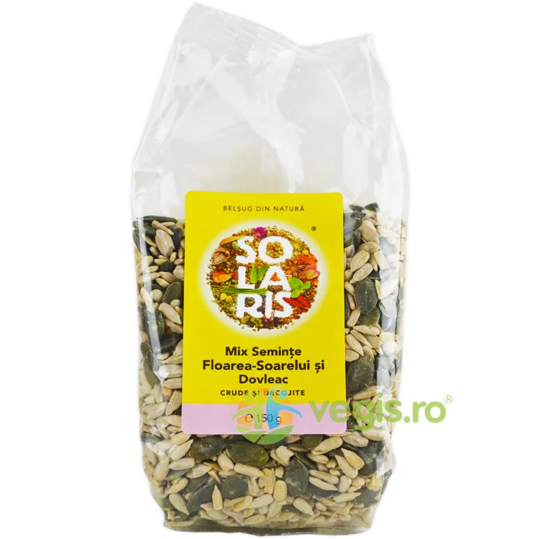 Mix Seminte de Floarea Soarelui si Dovleac Crude si Decojite 150g SOLARIS — preț și oferte