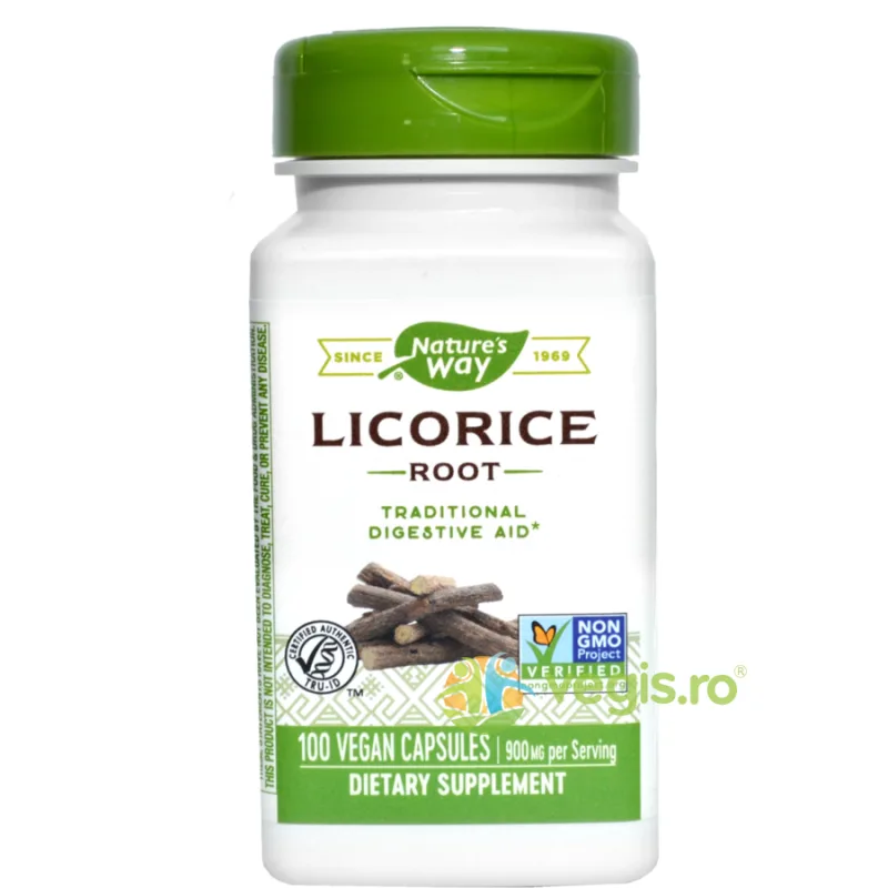 Licorice 450mg (Lemn dulce) 100cps Secom, Nature's Way — preț și oferte