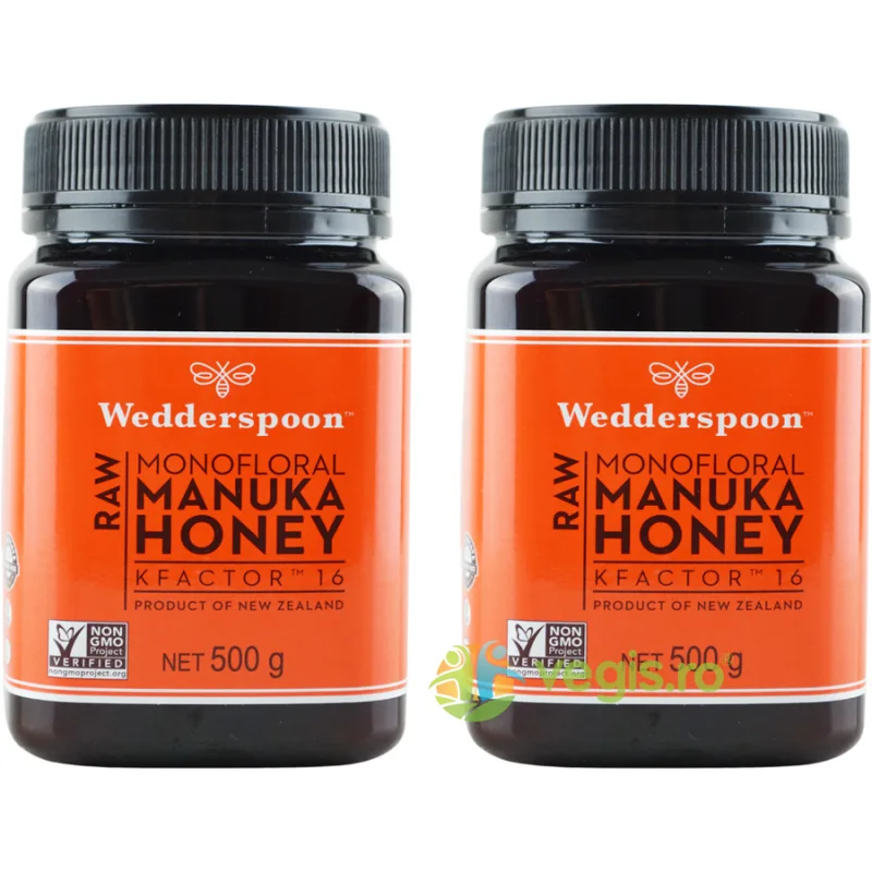 Pachet Miere de Manuka KFactor 16 RAW 500g + 500g WEDDERSPOON — preț și oferte