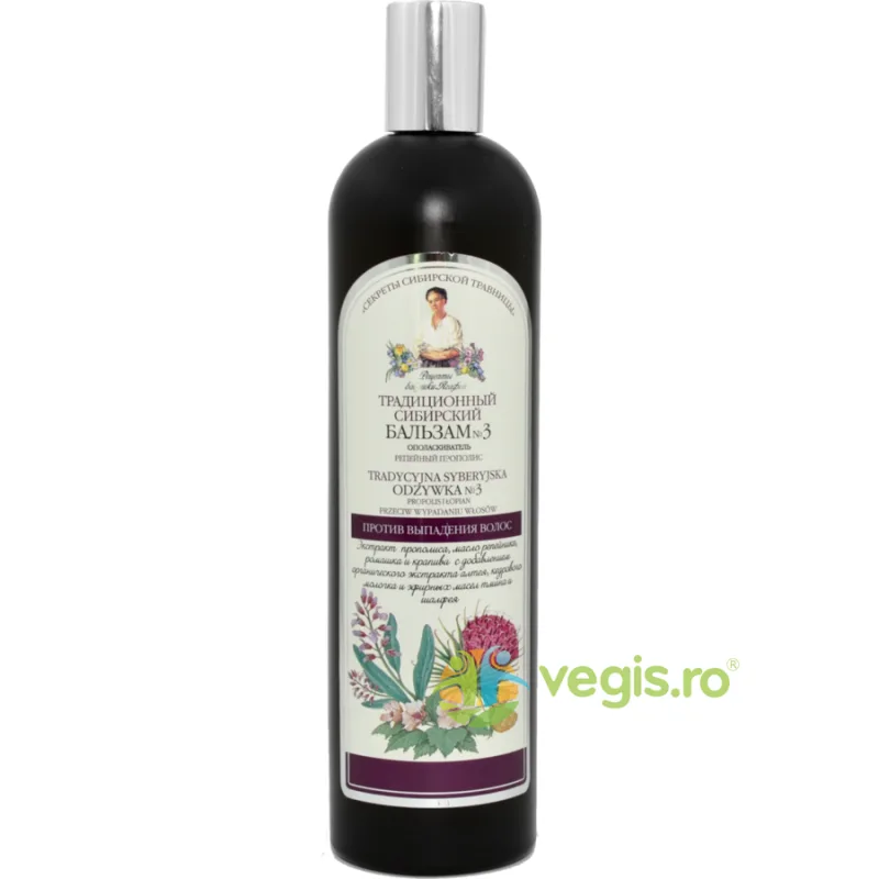 Balsam Siberian Impotriva Caderii Parului cu Extract de Propolis si Brusture Nr.3 550ml RETETELE BUNICII AGAFIA — preț și oferte