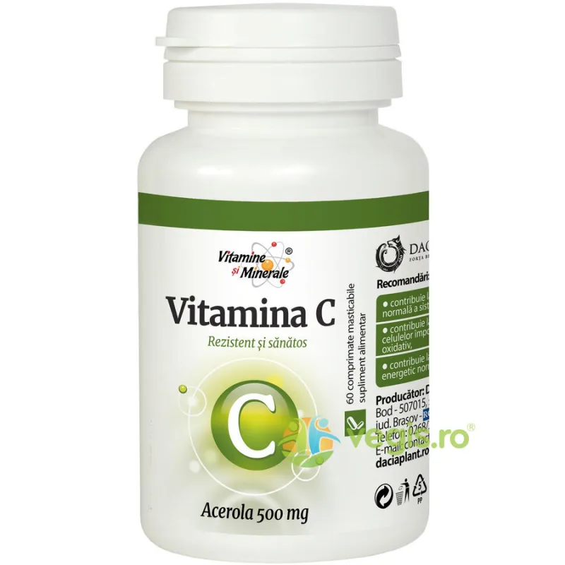 Vitamina C cu Acerola 60cpr masticabile DACIA PLANT — preț și oferte