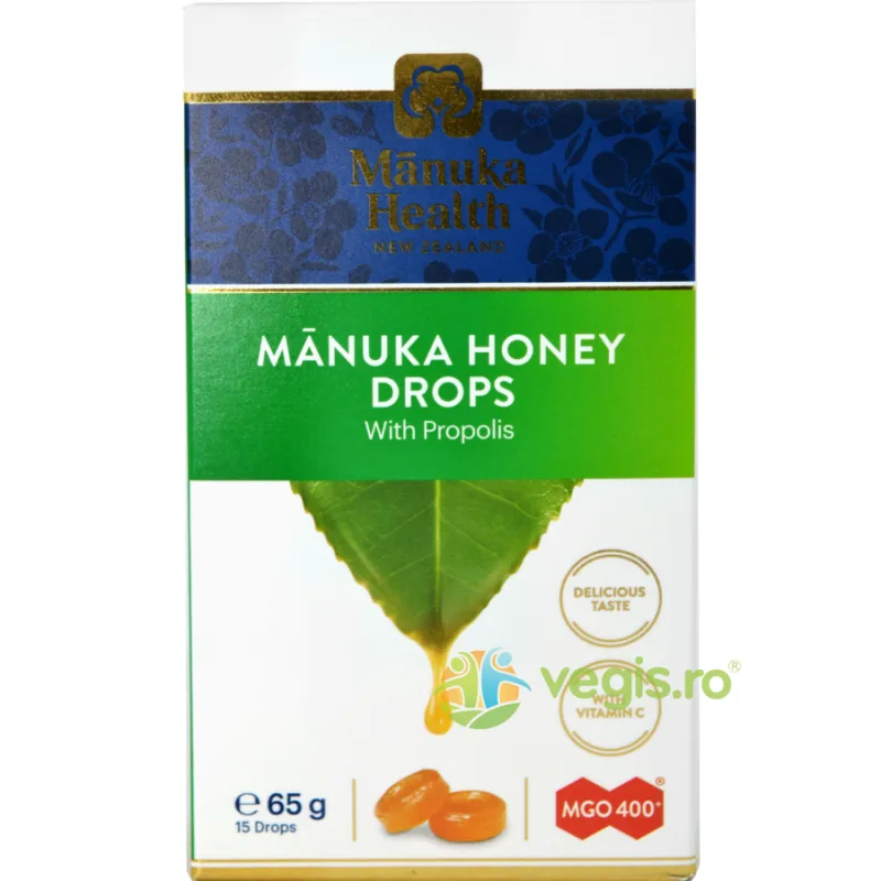 Bomboane cu Miere de Manuka MGO™ 400+ si Propolis 65g MANUKA&nbsp;HEALTH — preț și oferte