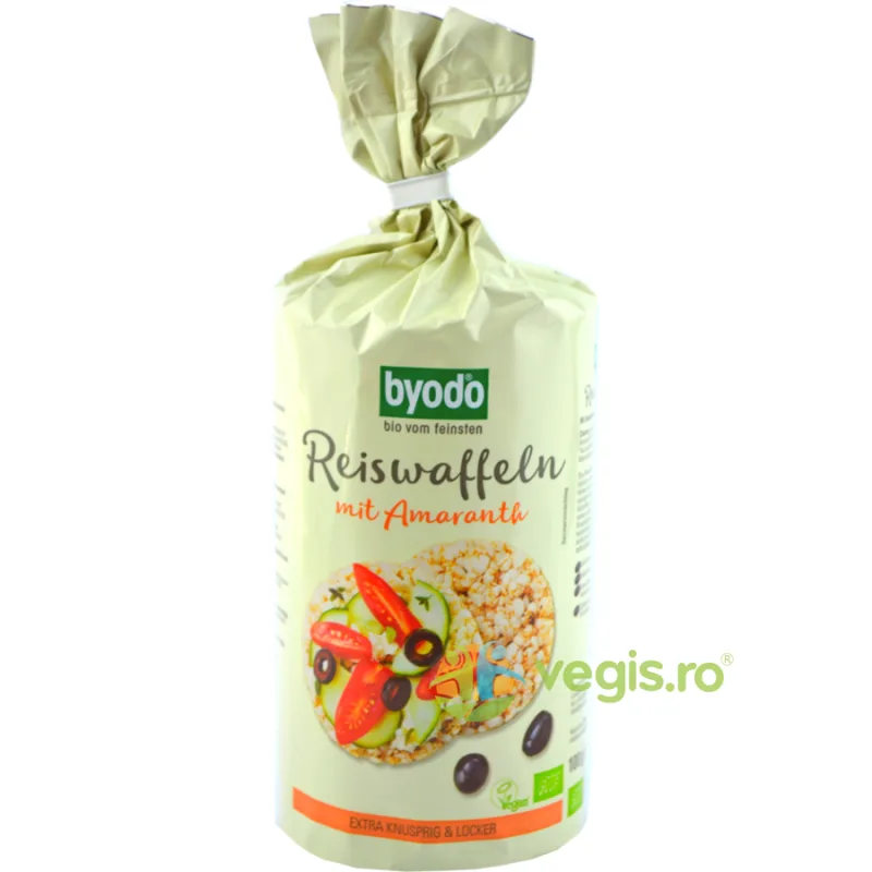 Vafe din Orez si Amarant Fara Gluten Ecologice/Bio 100g BYODO — preț și oferte