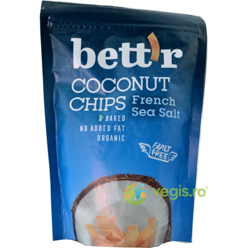 Chips-uri de Cocos cu Sare de Mare Ecologici/Bio 70g BETTR — preț și oferte